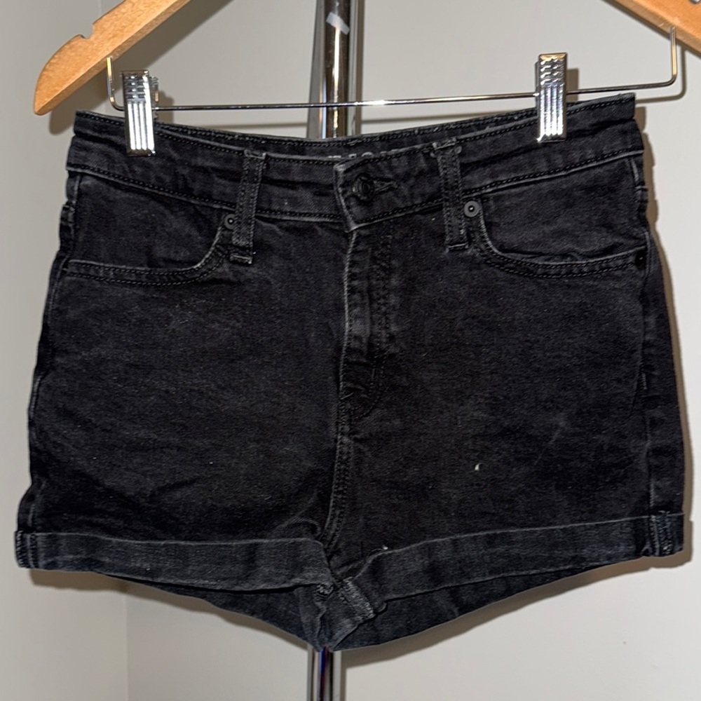 Wild Fable Black Jean Shorts High-Waisted Cuffed